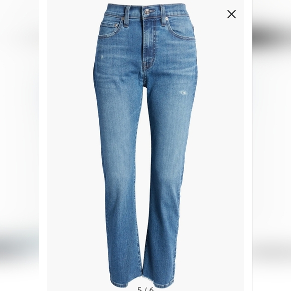 NWT Edwin Elin Crop High Waist Slim Jeans Blue (Dreamwave) 26 - Picture 6 of 7